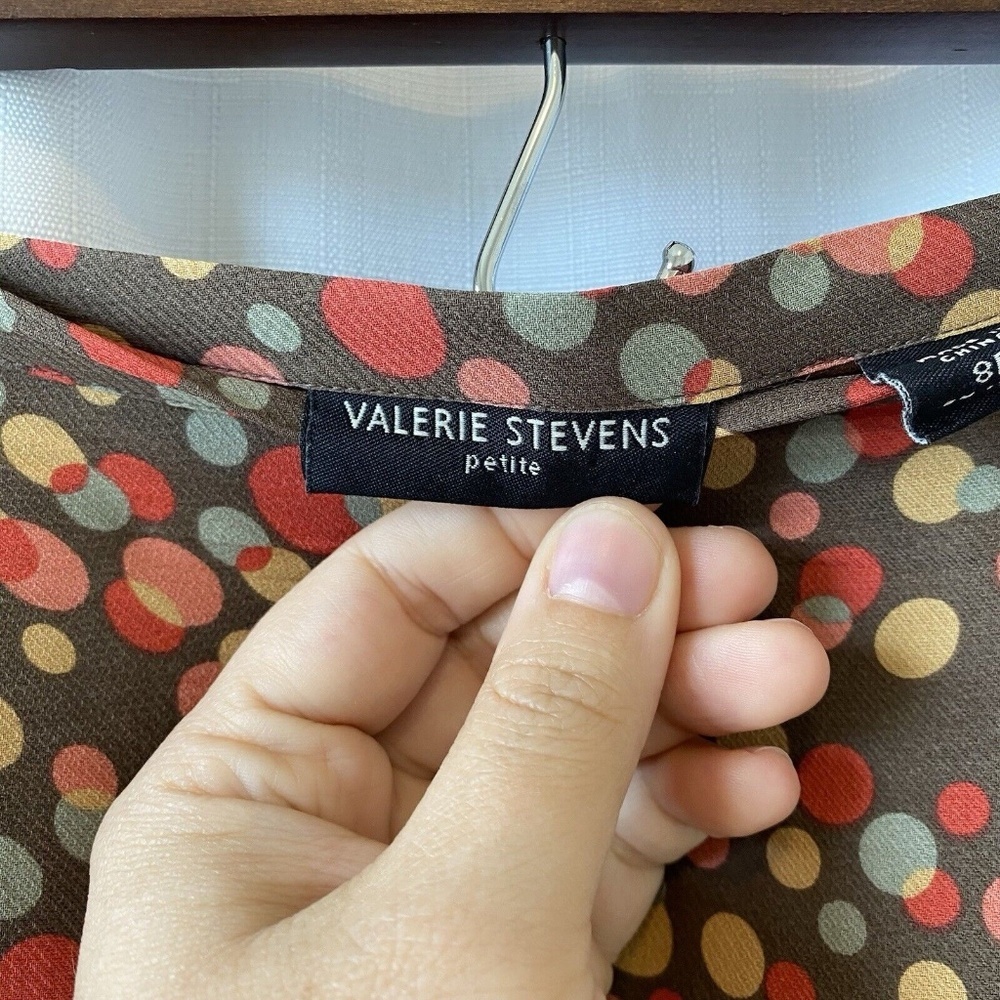 valerie stevens petites 100% silk skirt Size 8P Polka Dots Y2K - Picture 8 of 13